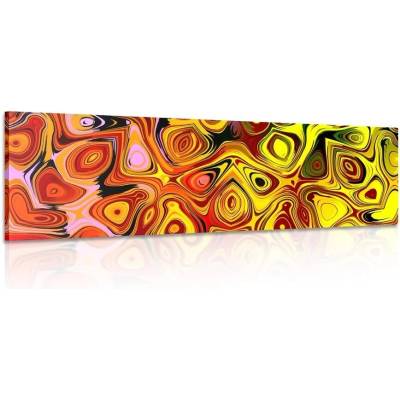 Obraz kreativní umění v odstínech červené a žluté - 150x50