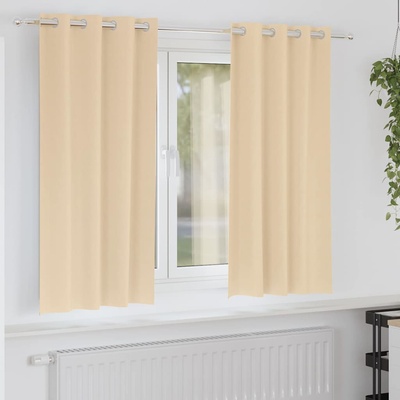 vidaXL Завеси за затъмняване с пръстени 2 pcs Крем 175 x 140 см (4107374)