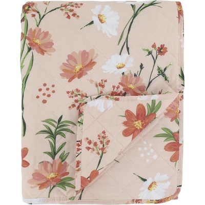 Růžový bavlněný s květy Aix Quilt Wild Flowers - 130*180 cm