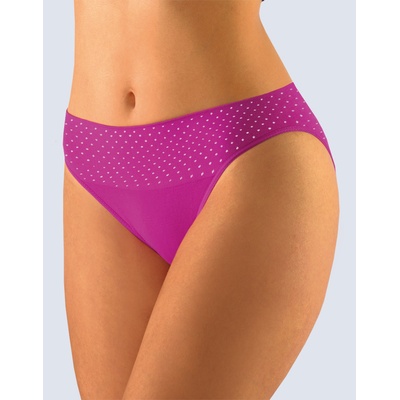 Gina dámské kalhotky klasické s úzkým bokem úzký bok bezešvé Bamboo Dots 00033P purpurová bílá