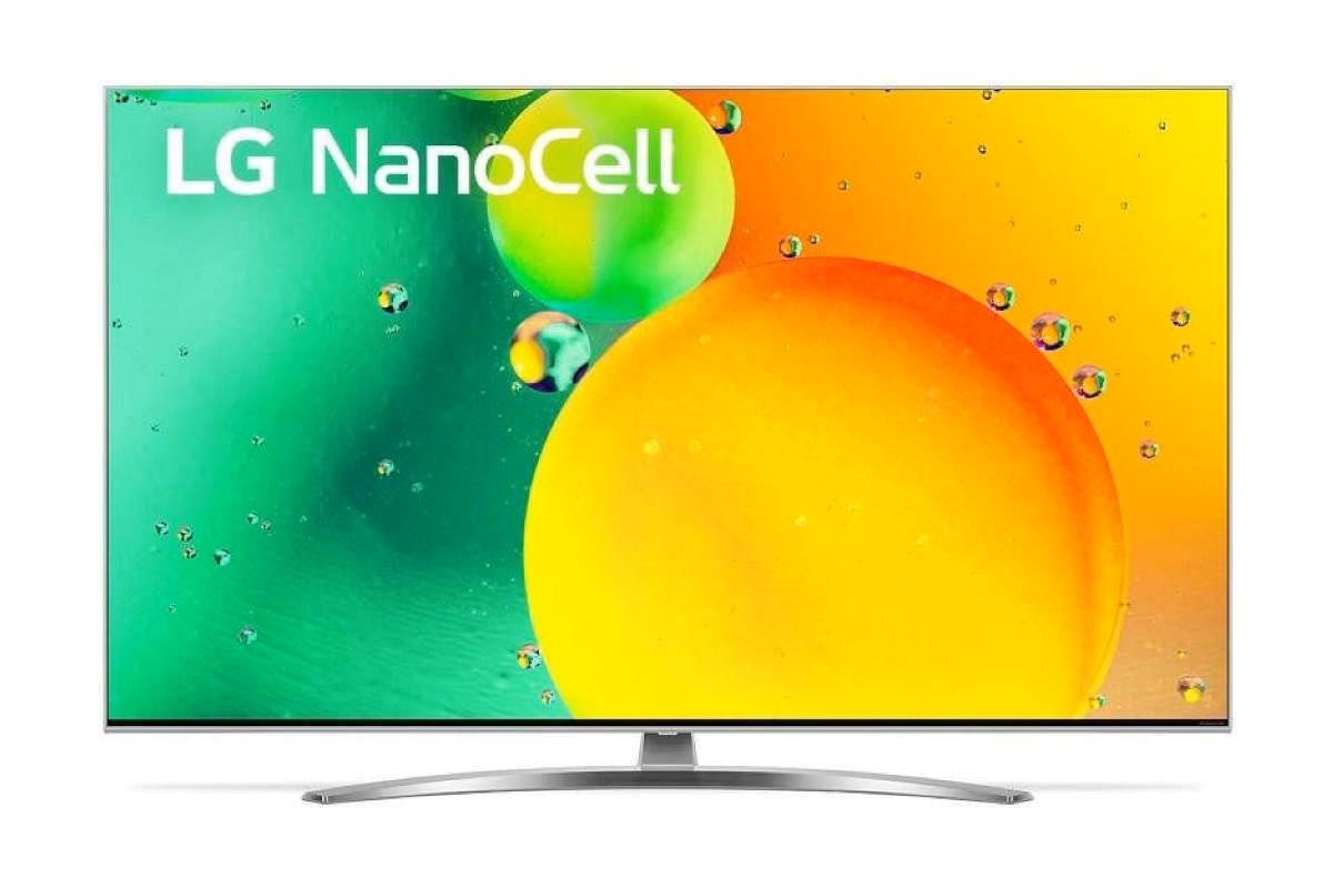 Televizor smart LG NanoCell care afișează culori pure și luminoase de verde și galben