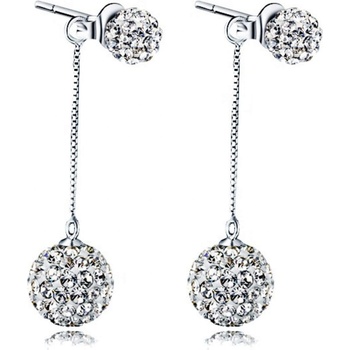 Silenti Jewelry Сребърни обеци "Класа" - Цирконий - 6.5см