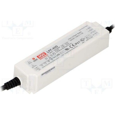 MEAN WELL LPF-40D-12 Napájecí zdroj: spínaný; LED; 40,08W; 12VDC; 3,34A; 90÷305VAC; IP67