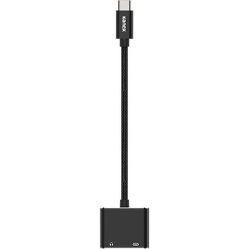 Kanex Пасивен адаптер USB-C към 3.5 мм. аудио изход и USB-C изход (черен) - Kanex DuraBraid USB-C to 3.5mm Headphone Jack Adapter & Charging (K169-1525-AUXPD)