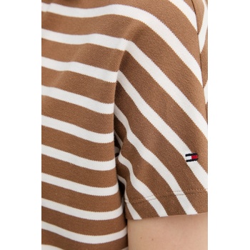 Tommy Hilfiger Тениска с яка Tommy Hilfiger дамска в кафяво WW0WW46512 (WW0WW46512)