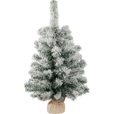 Stromček MagicHome Snowy, jedľa v jute, zasnežený, 60 cm