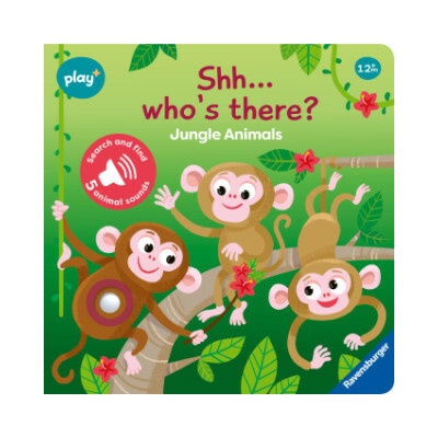 Ravensburger Play+ Shh... Who's there? Jungle Animals (My First Seek and Find Sound Book), Baby book 12+ months