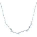 SAVICKI Колие с правоъгълници, злато 585, бели диаманти 0.28К, 44 см