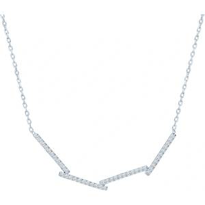 SAVICKI Колие с правоъгълници, злато 585, бели диаманти 0.28К, 44 см