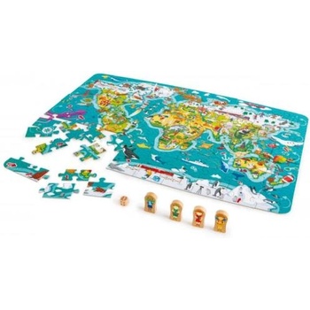 Hape Детски пъзел - Световна карта 2 в 1
