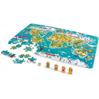 Hape Детски пъзел - Световна карта 2 в 1