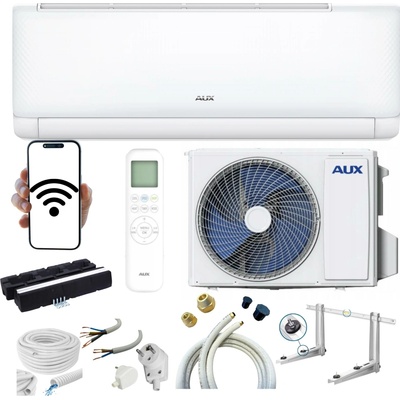 AUX 3,5 kW WiFi + sada pro vlastní montáž na stěnu do domu