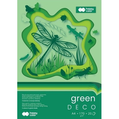 Blok DECO GREEN A4 170g, 20 archů, 5 barev