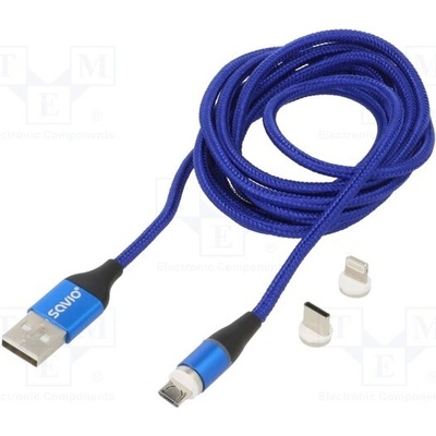 Savio CL-157 magnetický,USB 2.0, 2m, modrý