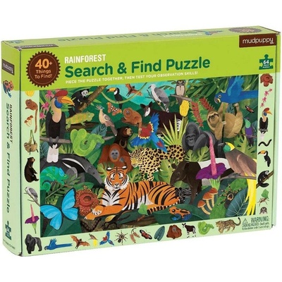 Mudpuppy Search & Find Rainforest 64 dílků