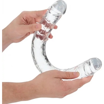 Realrock Oboustranné dildo transparentní 45 cm