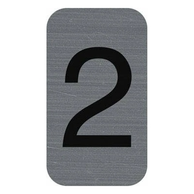 Informačná tabuľka, samolepiaca, 2,5x4,4 cm, hliníkový vzhľad, EXACOMPTA, č. 2
