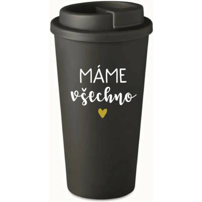 Giftela MÁME VŠECHNO černý termohrnek 475 ml