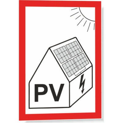 Traiva s.r.o PV symbol na fotovoltaiku Verze: Samolepka 74 x 105 mm tl. 0.5 mm - Kód: 18234