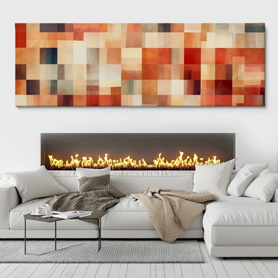 Obraz na plátně - Čtvercové obstrukce FeelHappy.cz Velikost obrazu (šířka x výška): 90 x 30 cm