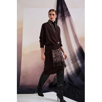 Moodo Кафяв кардиган с декоративно копче Moodo Moodo | Kafyav | ЖЕНИ | XS