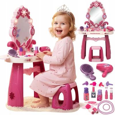 Kinderplay Interaktivní toaletní stolek s příslušenstvím KP3867 růžový