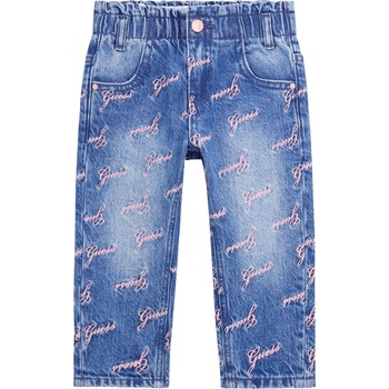 Guess Детски дънки Guess - С цветен надпис, сини, 18 м (20254-K5BA09-D45E0-FLLY-18M)