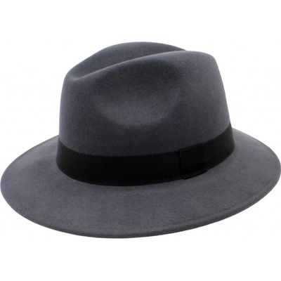 Plstěný klobouk fedora zimní voděodolný krempa šedý