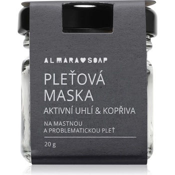 Almara Soap Face Active Charcoal & Nettle маска за лице за мазна и проблемна кожа 20 гр