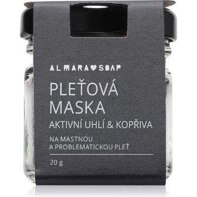Almara Soap Face Active Charcoal & Nettle маска за лице за мазна и проблемна кожа 20 гр
