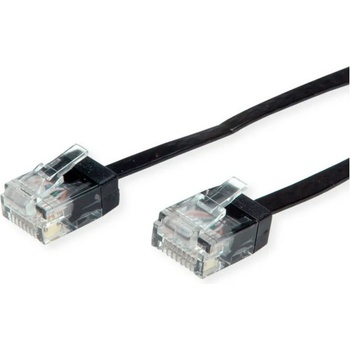 Roline 21.15. 2190 : : UTP Patch кабел, Cat. 6 (Class EA), Traveller, плосък, черен, 0.5 м