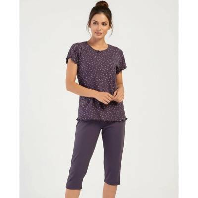 Дамска лятна макси пижама в цвят патладжан