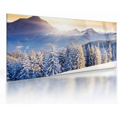 Sklenený obraz - Horská krajina v zime, jednodielne 100x50 cm na skle