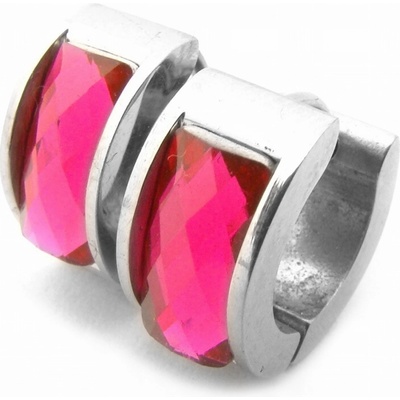 Steel Jewelry náušnice růžový kroužek z chirurgické oceli NS140101