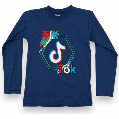 Chlapčenské tričko s dlhým rukávom Tiktok modrá