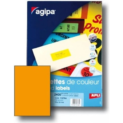 Etikety farebné 210x297mm APLI A4 100 hárkov fluo oranžové