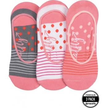 Meatfly ponožky Low Socks Triple Pack Pink Stripe Růžová