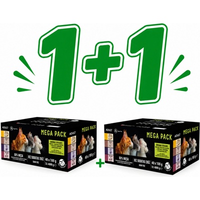 PetRepublic Mega Pack Kuře s telecím, Kachna, Krůta, Hovězí Box 2 x 40 x 100 g