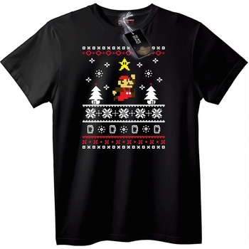 NOONEBRAND Тениска Пиксел Коледа - M, Black