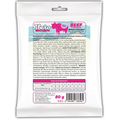 Ibero Cold Pressed Dog Adult Medium & Large Beef 80 g