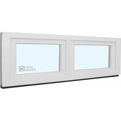 KÖMMERLING Plastové okno - 70 AD, 2400x600 mm, S/S, bílá čiré