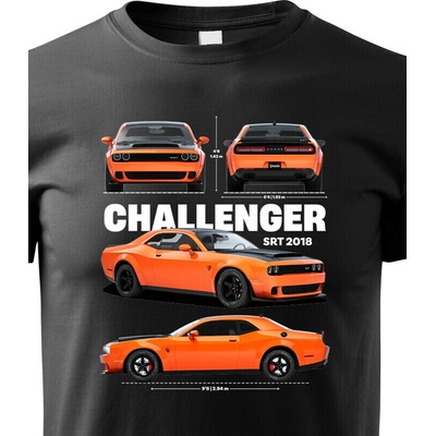 Dětské tričko Dodge Challenger SRT 2018 Černá Velikost Canvas Bezvatriko.cz 2320
