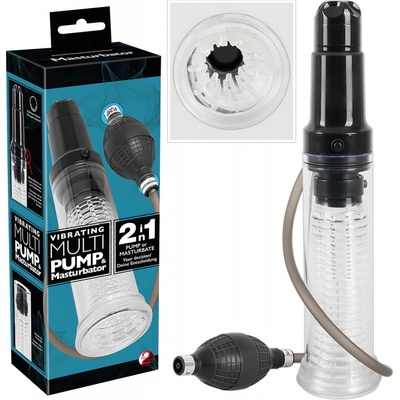 You2Toys 2v1 penis pumpa a masturbátor průhledný