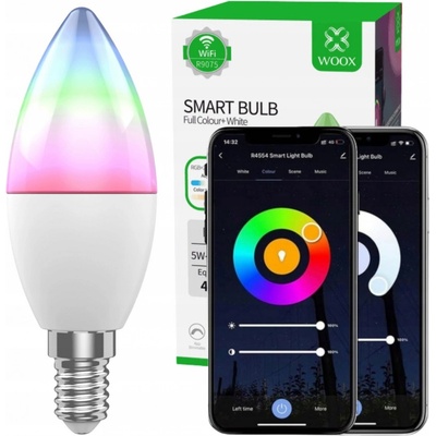 Woox Smart LED žárovka E14 5W RGB CCT R9075 WiFi Tuya