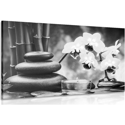 Obraz spa zátiší v černobílém provedení - 60x40