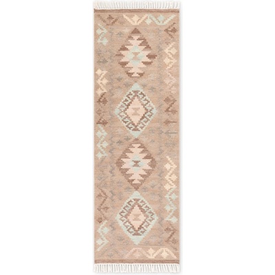 Hanse Home Светлосиня и бежова двустранна ръчно изработена вълнена пътека 60x190 cm Kamal Dune - Nouristan (106243-60x190)