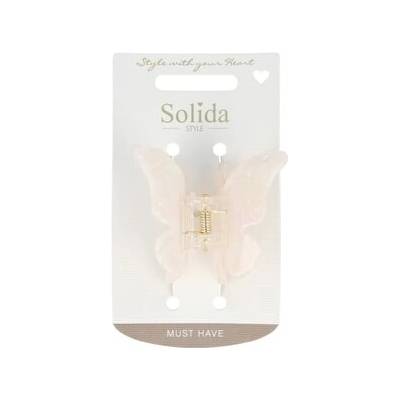 Solida Skřipec do vlasů ve tvaru motýla, růžový Sponky do vlasů Unisex 10.28 g