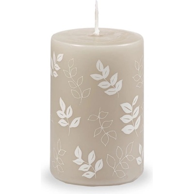 Unipar Сива и бежова свещ, време за горене 18 ч. Pure Beauty - Unipar (Pure Beauty Beige Pillar 50x75)