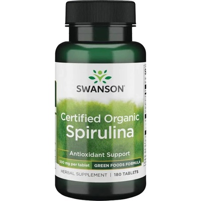 Swanson Certifikovaná Organická Spirulina 500 mg 180 tabliet