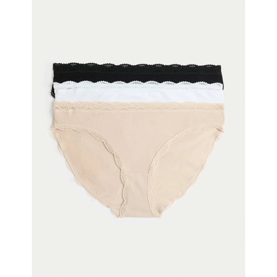 Marks & Spencer Памучни бикини с дантела, комплект 3 бр. Marks & Spencer беж Marks & Spencer | Bezhov | ЖЕНИ | 8